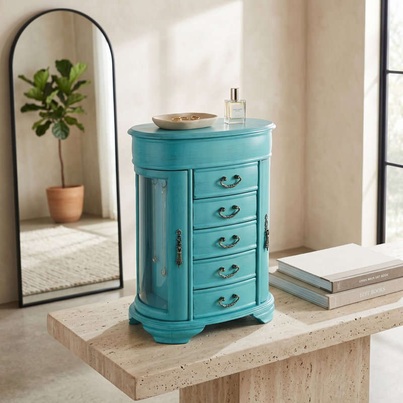 One Allium Way® 2 Door Wood Jewelry Box & Reviews | Wayfair